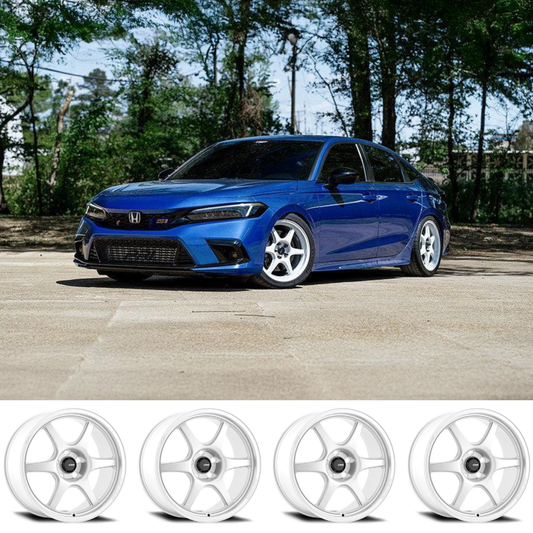 (set of 4) Konig Hexaform Gloss White | 18x9.5 +35mm For Honda Civic Si