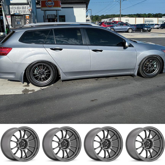 (set of 4) Konig Hypergram Matte Grey | 17x8 +35mm For Acura TSX Wagon