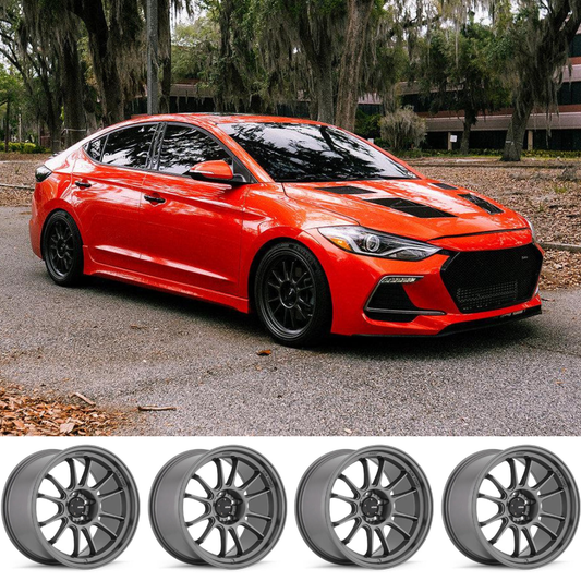 (set of 4) Konig Hypergram Matte Grey | 18x8.5 +35mm For Hyundai Elantra Sport