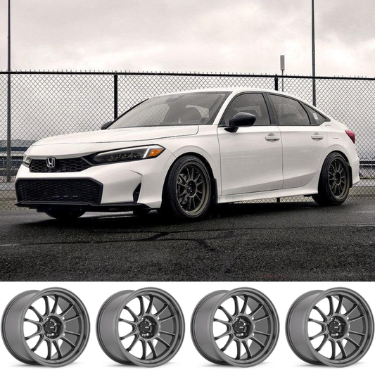 (set of 4) Konig Hypergram Matte Grey | 18x9.5 +25mm For Honda Civic 11th Gen