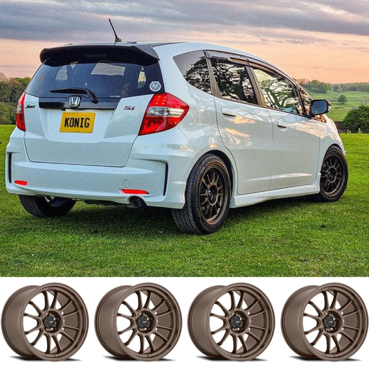 (set of 4) Konig Hypergram Race Bronze | 15x8 +35mm For Honda Jazz