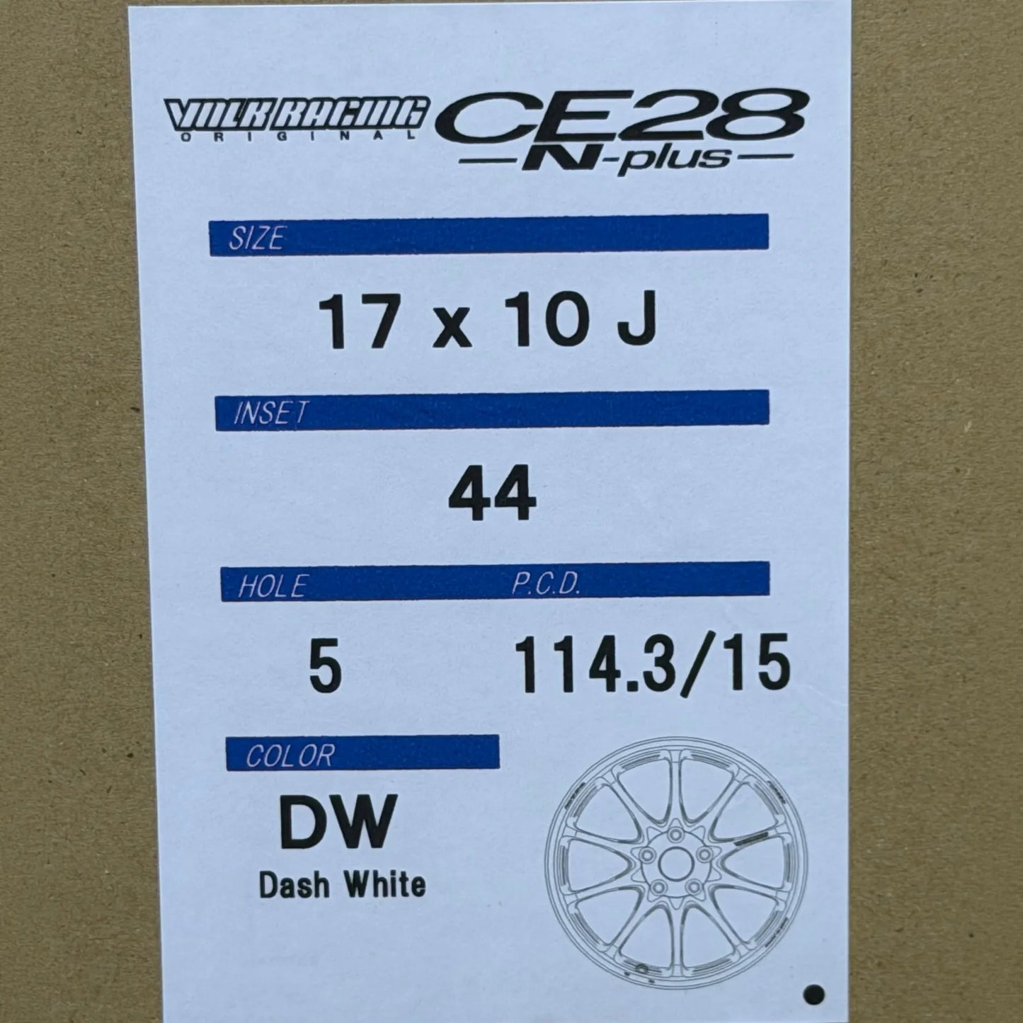 Volk Racing CE28N-Plus 17x10 +44 5x114.3 Dash White (SET)