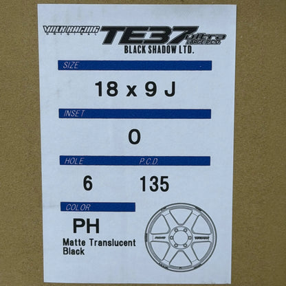 Volk Racing TE37 Ultra Large PCD Black Shadow LTD 18x9 +0 6x135 Matte Translucent Black (SET)