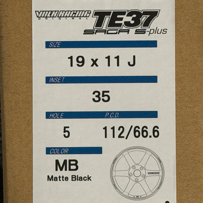 Volk Racing TE37 Saga S-Plus 19x9.5 +25, 19x11 +35 5x112 Matte Black (SET)