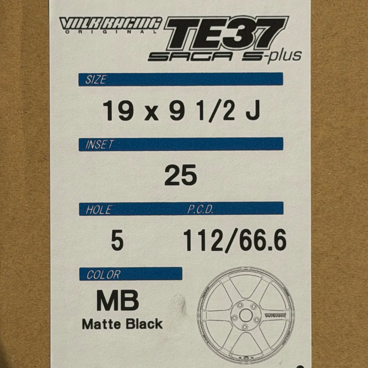 Volk Racing TE37 Saga S-Plus 19x9.5 +25, 19x11 +35 5x112 Matte Black (SET)