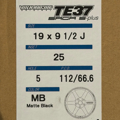 Volk Racing TE37 Saga S-Plus 19x9.5 +25, 19x11 +35 5x112 Matte Black (SET)