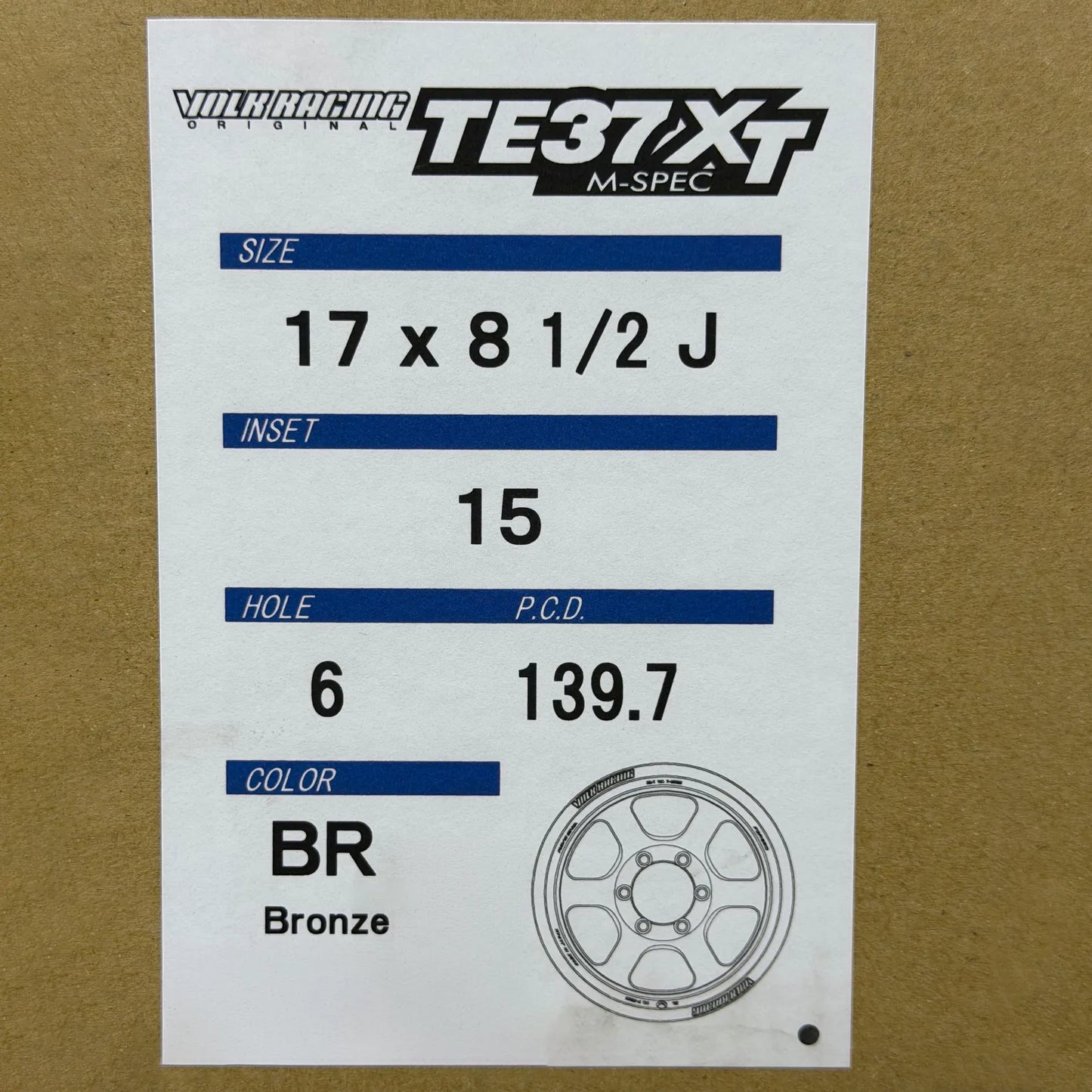 Volk Racing TE37XT M-Spec 17x8.5 +15 6x139.7 Bronze (SET)