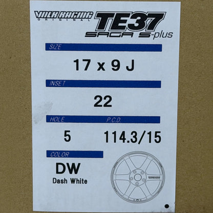 Volk Racing TE37 Saga S-Plus 17x9 +22 5x114.3 Dash White (SET)