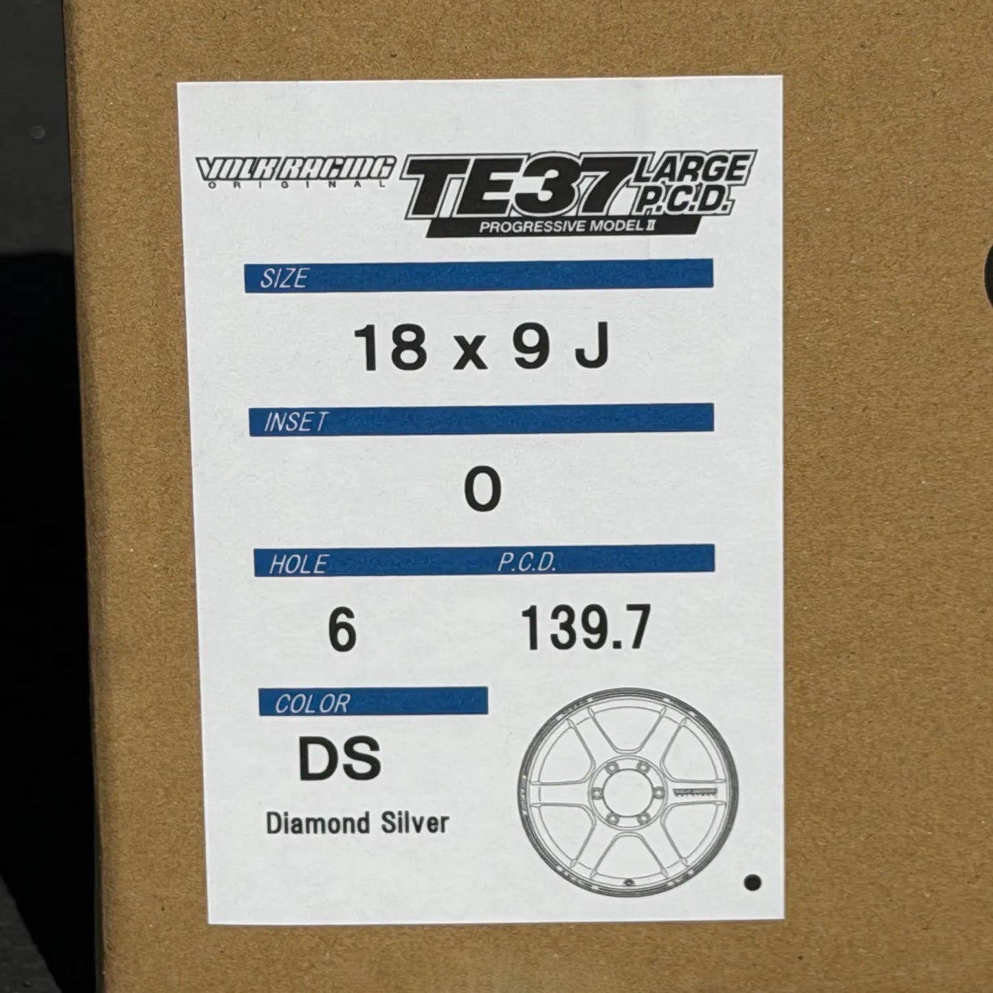 Volk Racing TE37 Large PCD Progressive Model II 18x9 +0 6x139.7 Diamond Silver Wheel