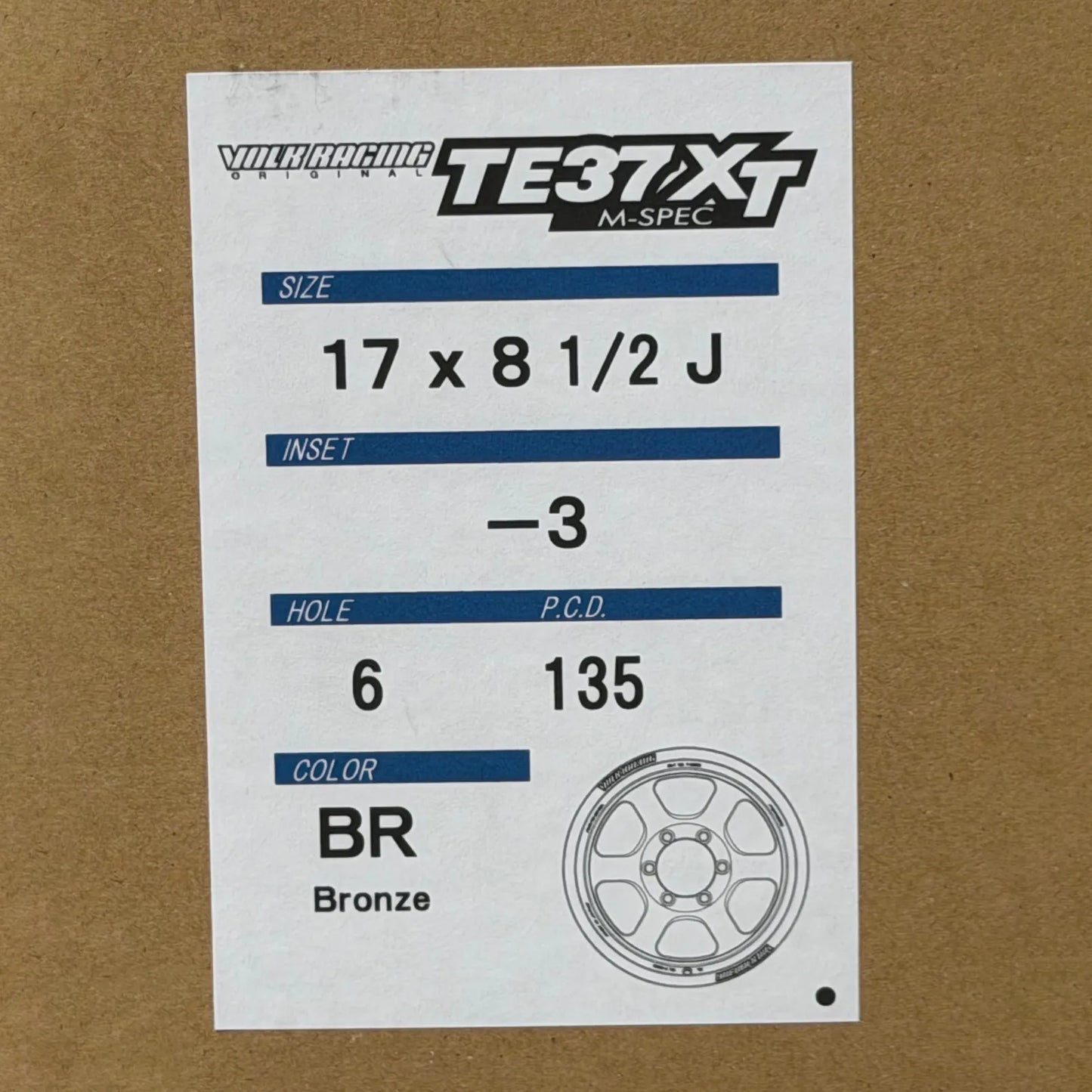 Volk Racing TE37XT M-Spec 17x8.5 -3 6x135 Bronze (SET)