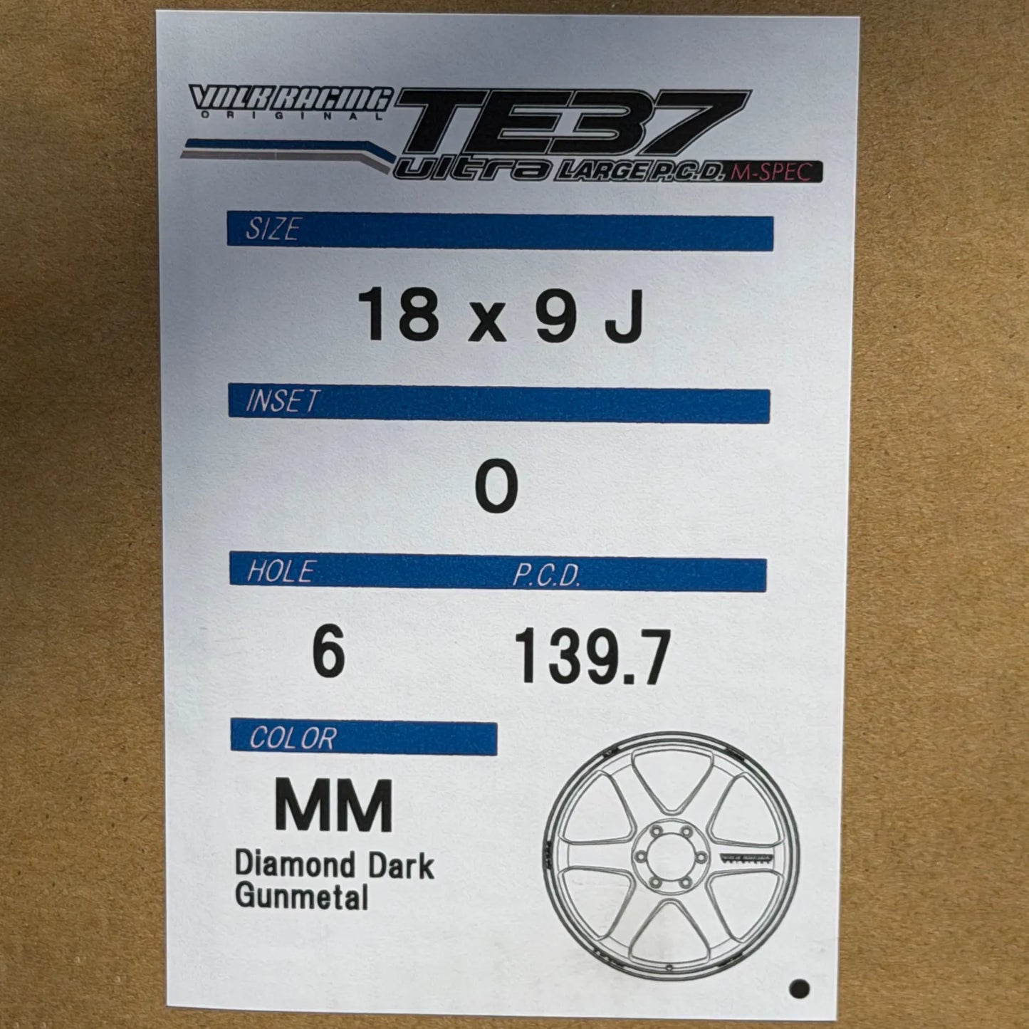 Volk Racing TE37 Ultra Large PCD M-Spec 18x9 +0 6x139.7 Diamond Dark Gunmetal (SET)
