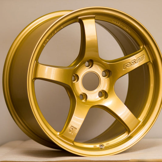 Gram Lights 57CR 18x9.5 +38 5x114.3 E8 Gold-WheelFlip