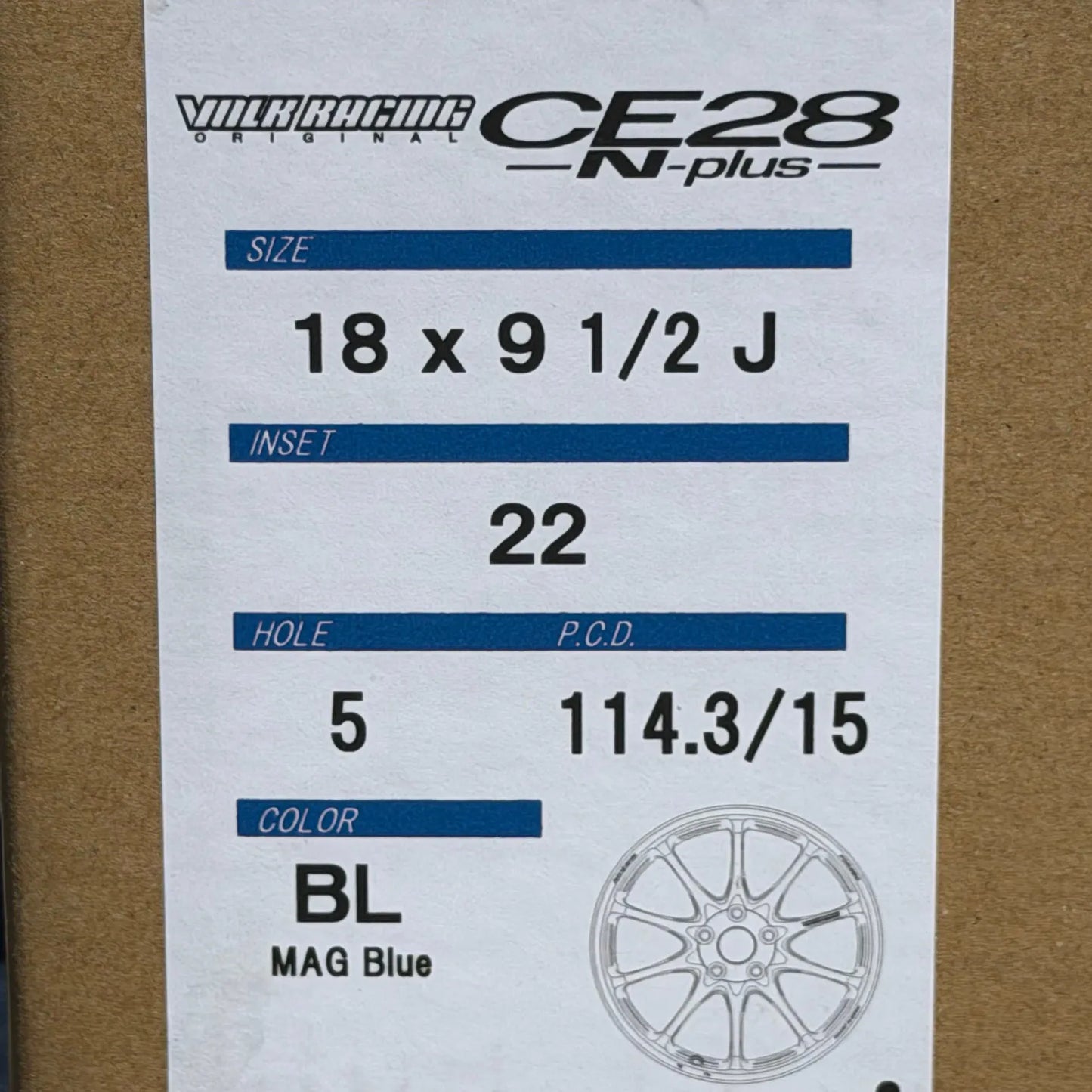 Volk Racing CE28N-Plus 18x9.5 +22 5x114.3 Mag Blue (SET)