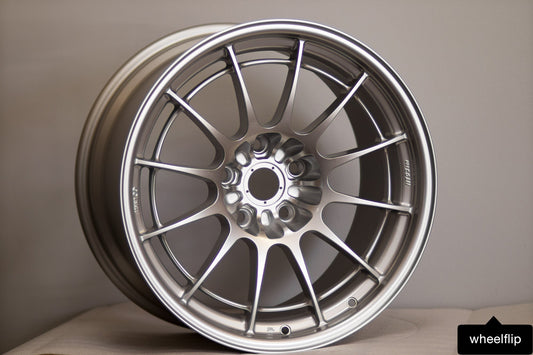 Enkei NT03+M 18x9.5 +40 5x108 F1 Silver-WheelFlip