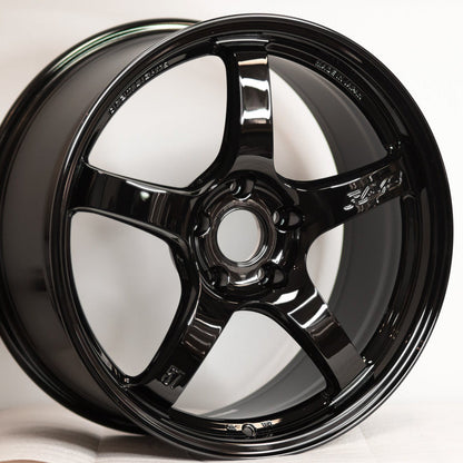 Gram Lights 57CR 18x9.5 +38 5x114.3 Glass Black-WheelFlip