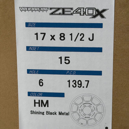 Volk Racing ZE40X 17x8.5 +15 6x139.7 Shining Black Metal (SET)