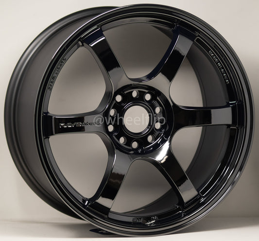 Gram Lights 57DR 18x10.5 +12 5x114.3 Dark Blue Chrome-WheelFlip