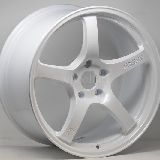Gram Lights 57CR 18x9.5 +38 5x100 Ceramic White Pearl-WheelFlip