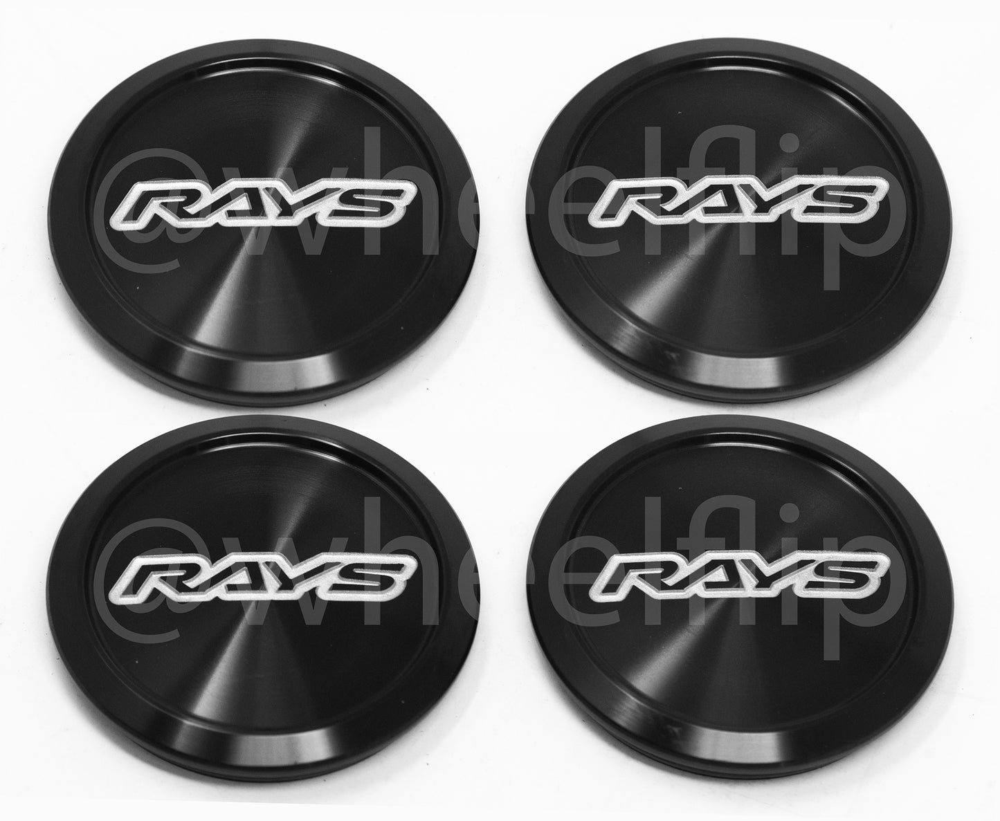 Rays Volk Racing Low Type Center Cap - Black / Silver (SET)