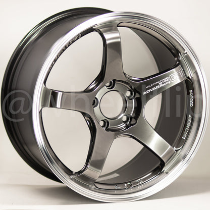 Advan GT Beyond 18x9.5 +38 5x114.3 Machining & Hyper Platinum Black (SET)