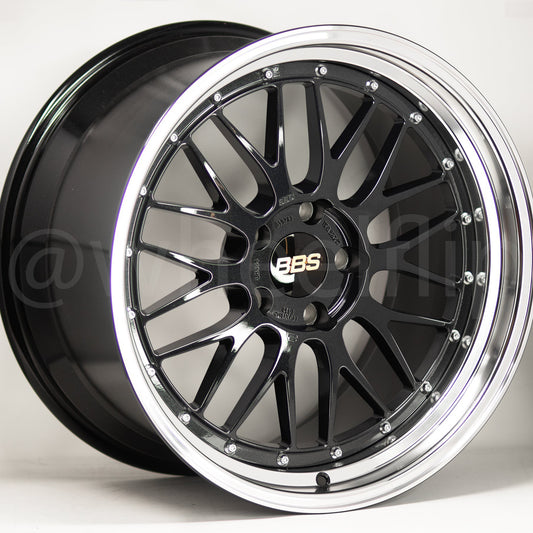 BBS LM 19x9.5 +22, 19x11 +37 5x120 Black Blue (SET)