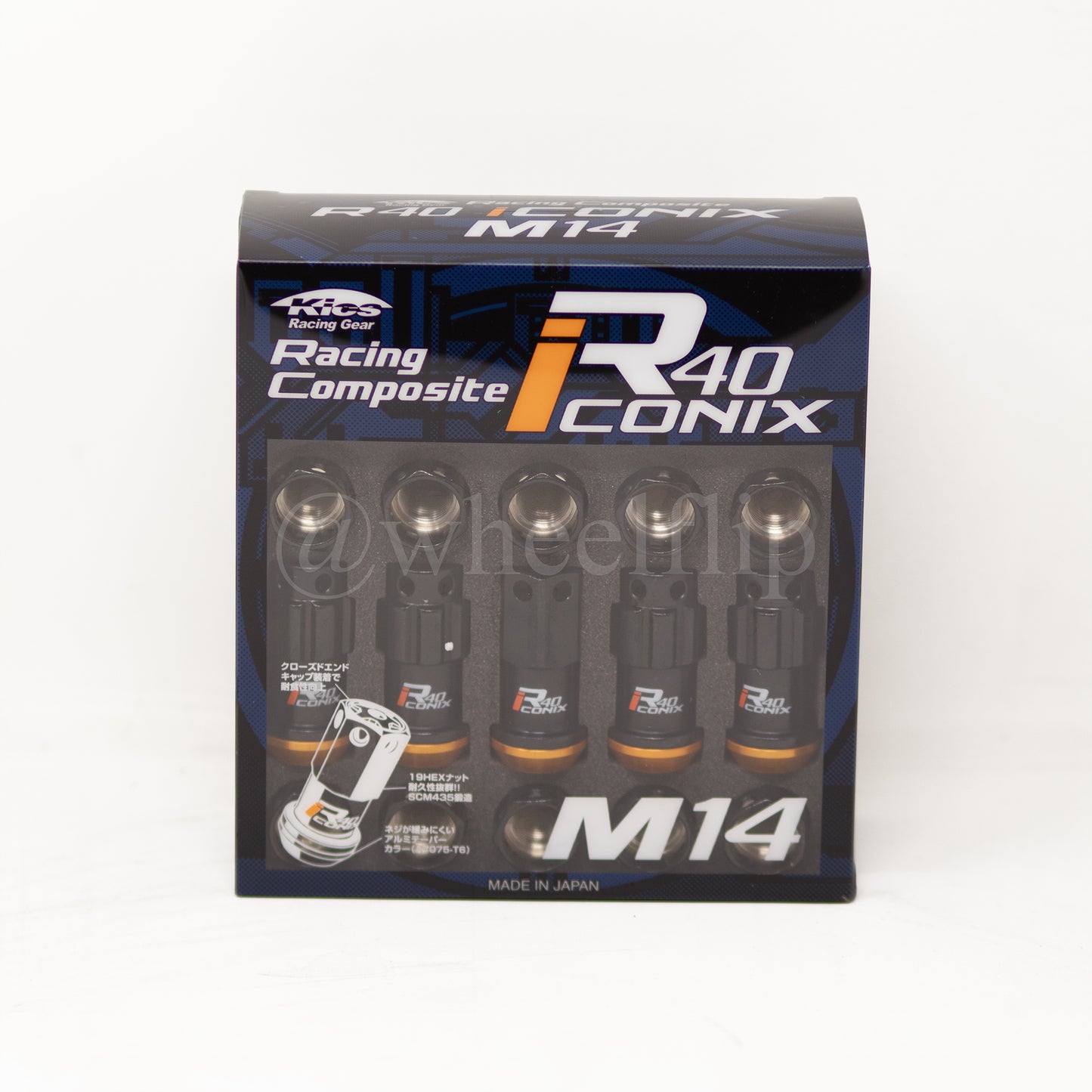 Project Kics R40 Iconix Lug Nuts Black 14x1.50 (16+4 Locks / Capless)