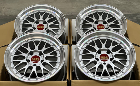 BBS LM 17x8.5 +18 5x120 Diamond Silver (SET)