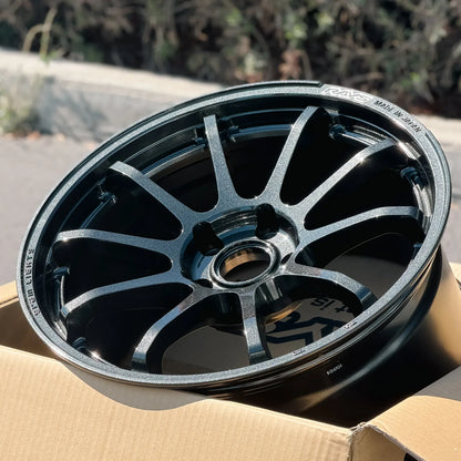 (set of 4) Gram Lights 57NR Glass Black | 18x9.5" +38mm | 5x114.3mm Wheel