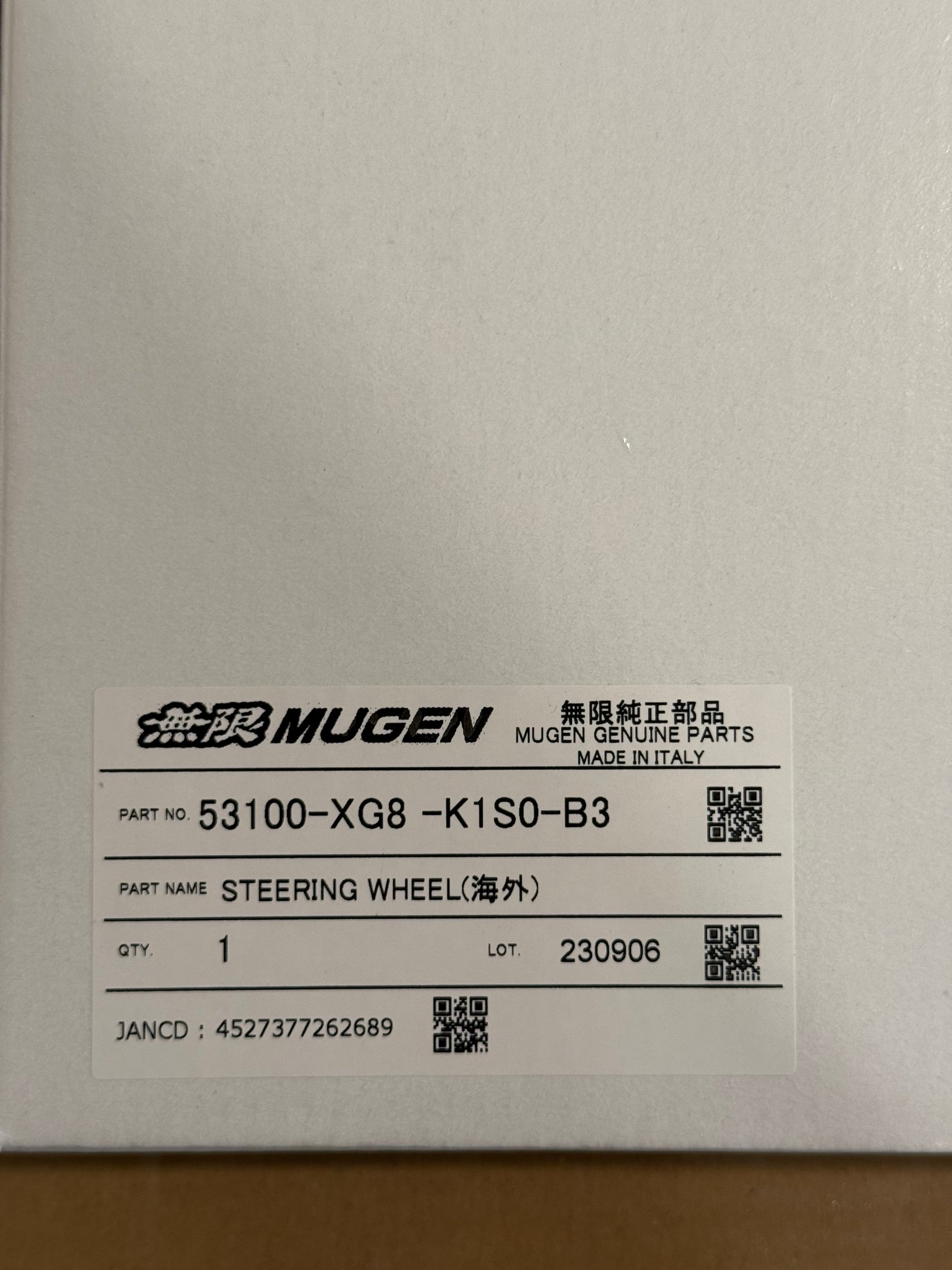 Mugen Racing III Steering Wheel - 350mm (Black Leather / Red Stitch)