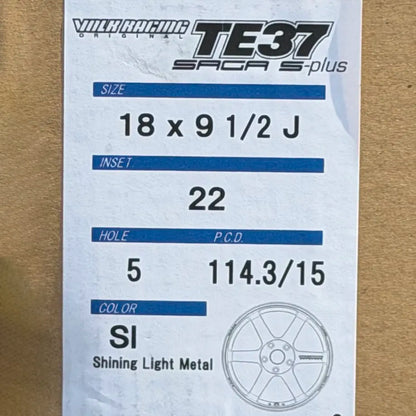 Volk Racing TE37 Saga S-Plus 18x9.5 +22 5x114.3 Shining Light Metal (SET)