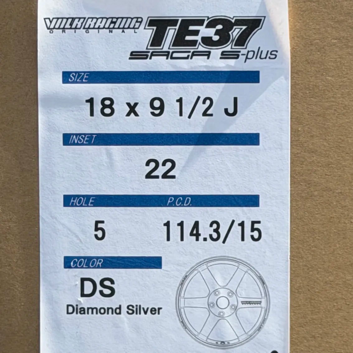Volk Racing TE37 Saga S-Plus 18x9.5 +22 5x114.3 Diamond Silver (SET)