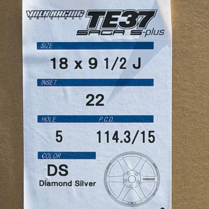 Volk Racing TE37 Saga S-Plus 18x9.5 +22 5x114.3 Diamond Silver (SET)