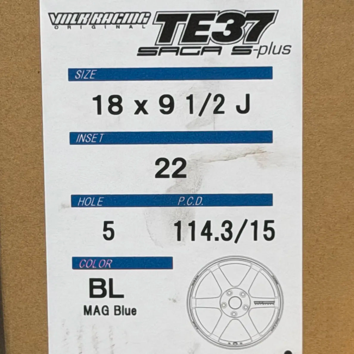 Volk Racing TE37 Saga S-Plus 18x9.5 +22 5x114.3 Mag Blue (SET)