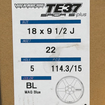 Volk Racing TE37 Saga S-Plus 18x9.5 +22 5x114.3 Mag Blue (SET)