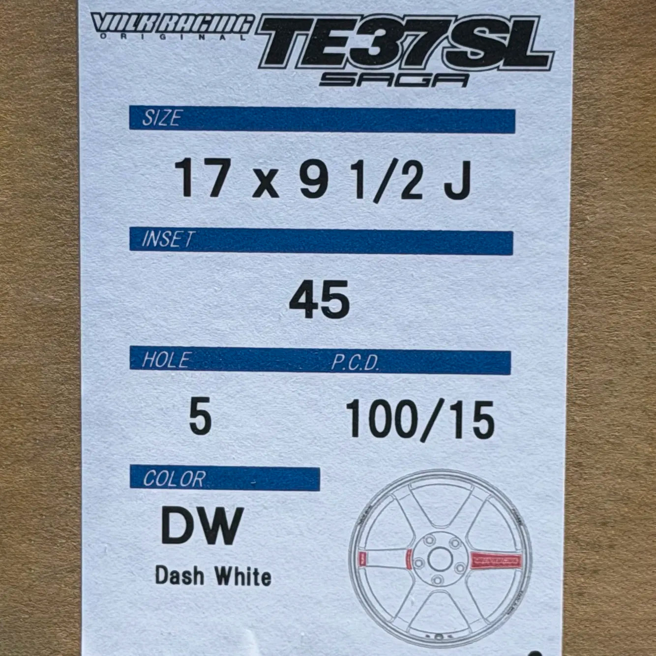 Volk Racing TE37 Saga SL 17x9.5 +45 5x100 Dash White (SET)