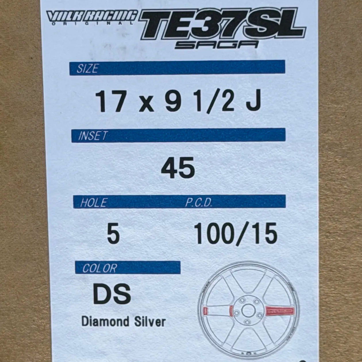 Volk Racing TE37 Saga SL 17x9.5 +45 5x100 Diamond Silver (SET)