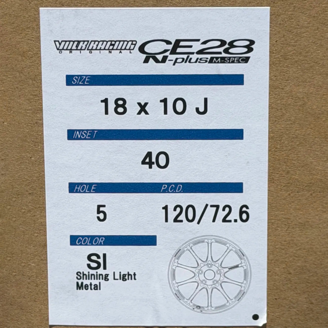 Volk Racing CE28N-Plus 18x10 +40 5x120 Shining Light Metal (SET)