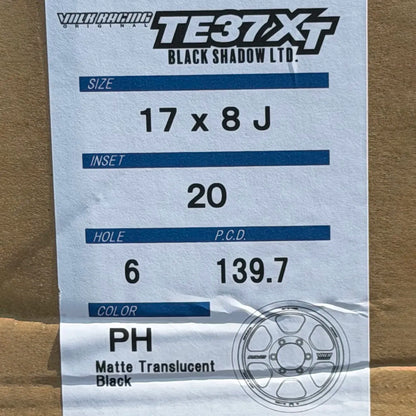 Volk Racing TE37XT Black Shadow LTD 17x8 +20 6x139.7 Matte Translucent Black (SET)