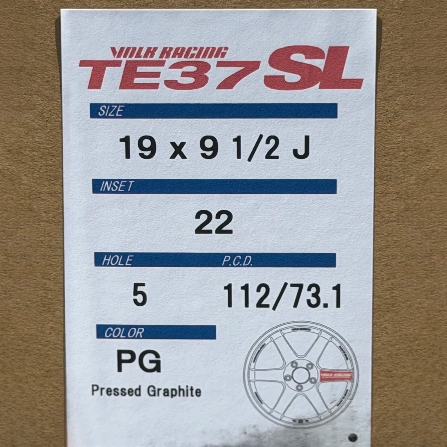Volk Racing TE37SL 19x9.5 +22, 19x10.5 +35 5x112 Pressed Graphite (SET)