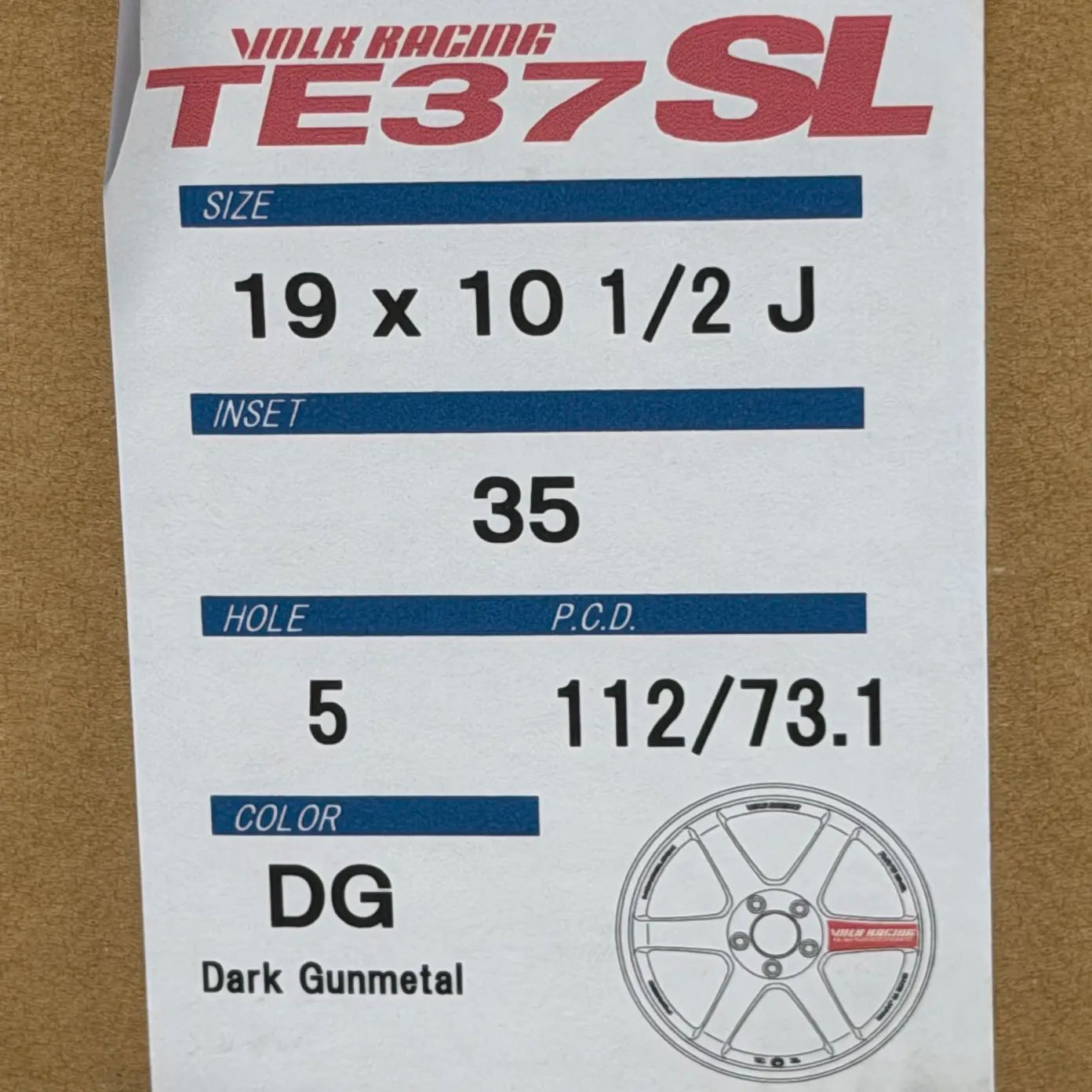 Volk Racing TE37SL 19x9.5 +22, 19x10.5 +35 5x112 Dark Gunmetal (SET)