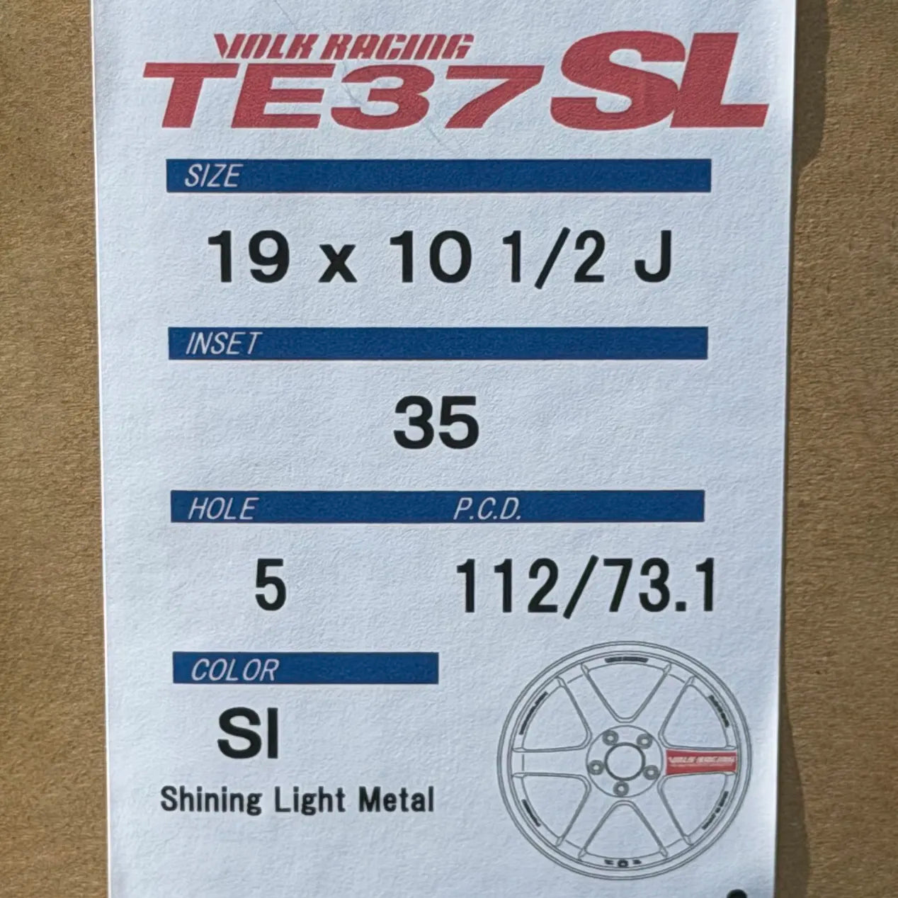 Volk Racing TE37SL 19x9.5 +22, 19x10.5 +35 5x112 Shining Light Metal (SET)