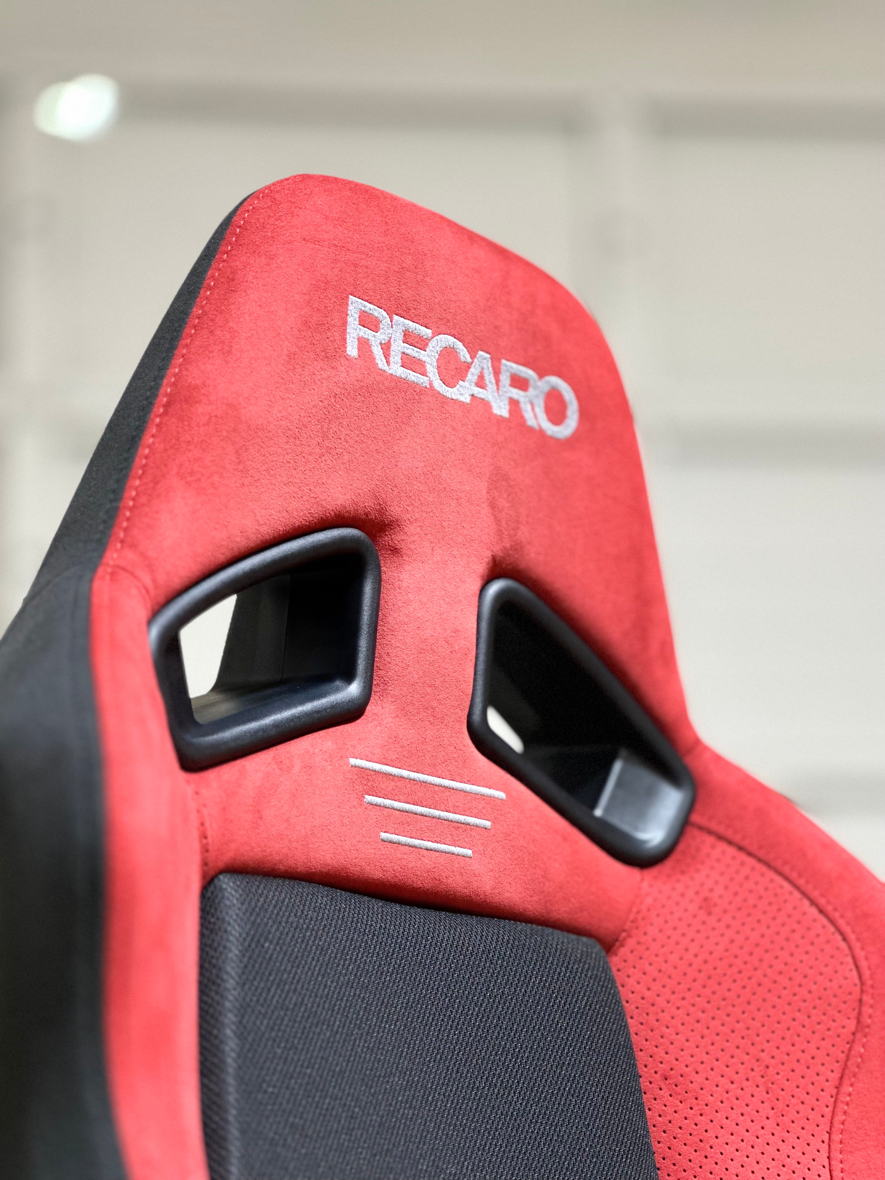 Recaro SR-7 GU100 Sport Seat - Red Ultrasuede + Glass Mesh Kamui 