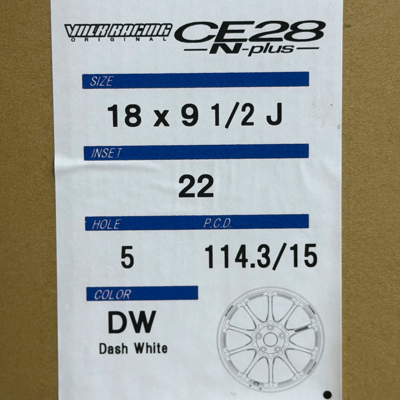 Volk Racing CE28N-Plus 18x9.5 +22 5x114.3 Dash White (SET)