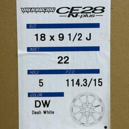 Volk Racing CE28N-Plus 18x9.5 +22 5x114.3 Dash White (SET)
