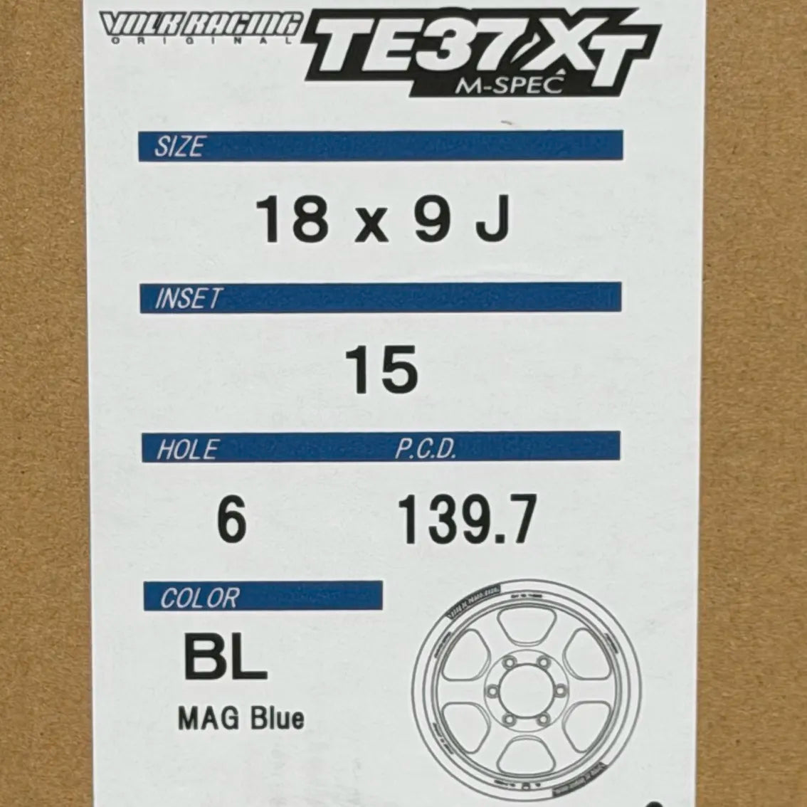 Volk Racing TE37XT M-Spec 18x9 +15 6x139.7 Mag Blue (SET)