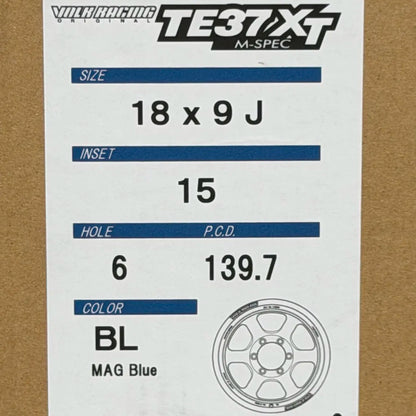 Volk Racing TE37XT M-Spec 18x9 +15 6x139.7 Mag Blue (SET)