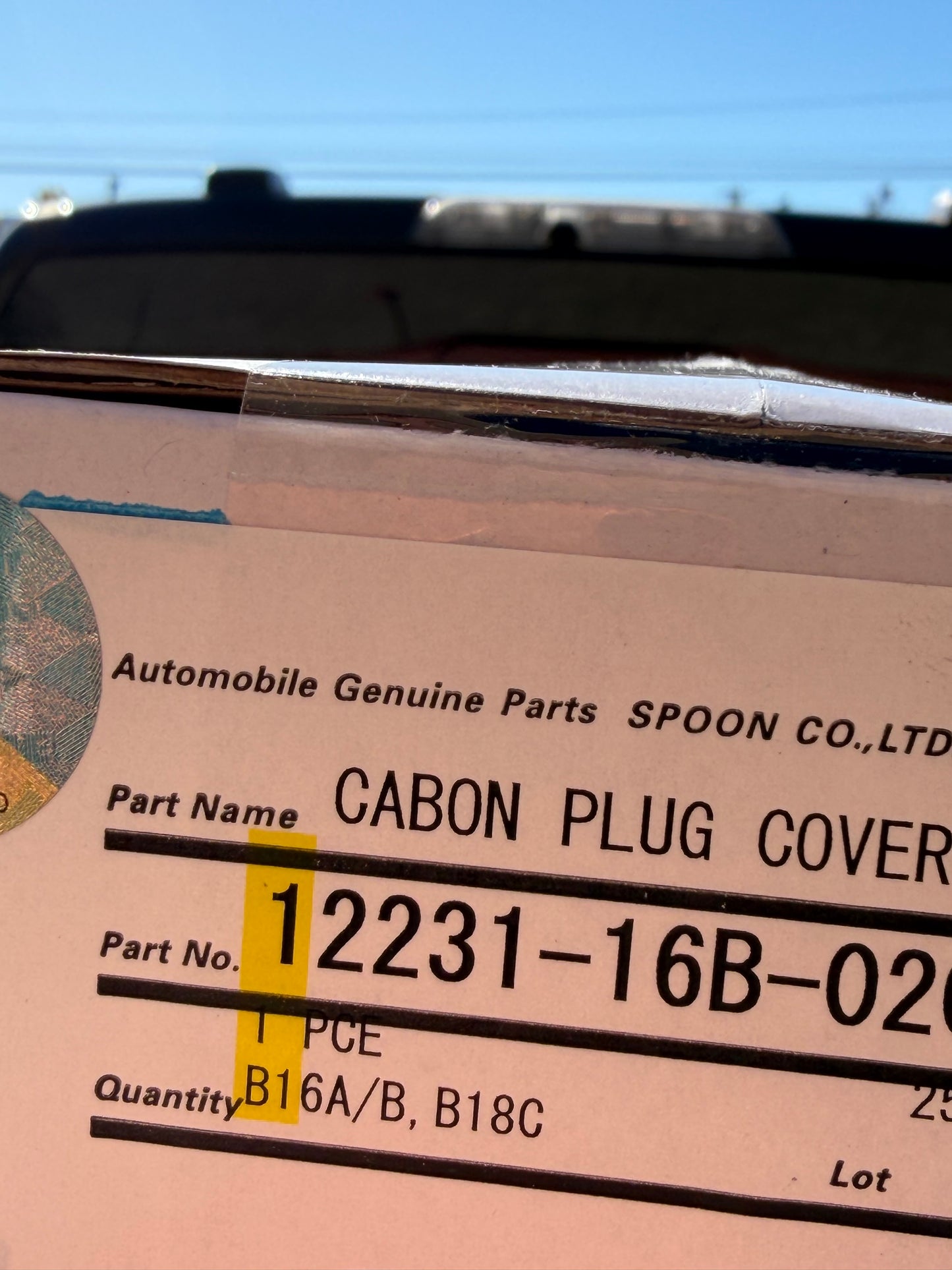 Spoon Carbon Plug Cover - B16A / B18C