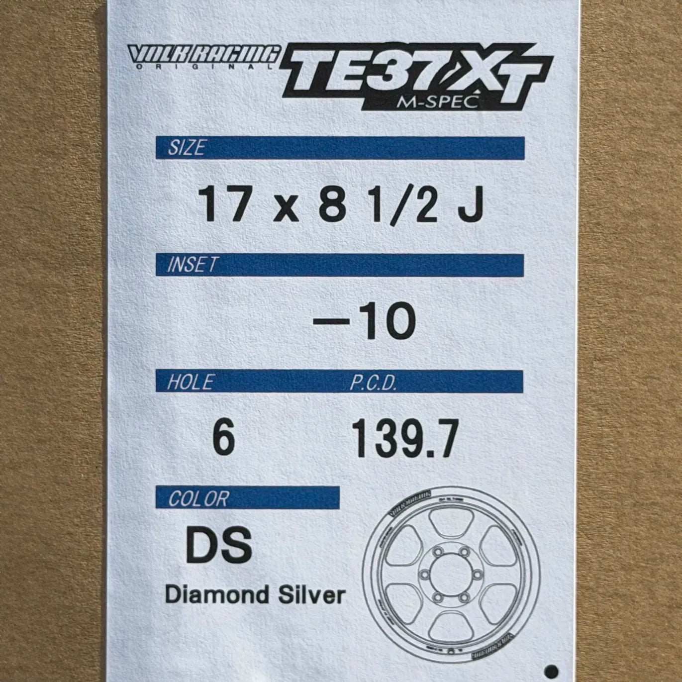 Volk Racing TE37XT M-Spec 17x8.5 -10 6x139.7 Diamond Silver (SET)