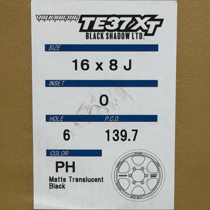 Volk Racing TE37XT Black Shadow LTD 16x8 +0 6x139.7 Matte Translucent Black (SET)