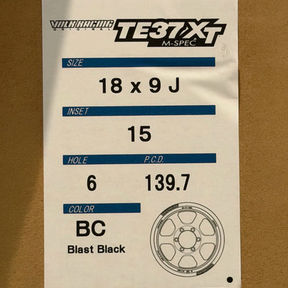 Volk Racing TE37XT M-Spec 18x9 +15 6x139.7 Blast Black (SET)